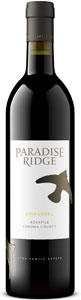 A bottle of Paradise Ridge rockpile zinfandel