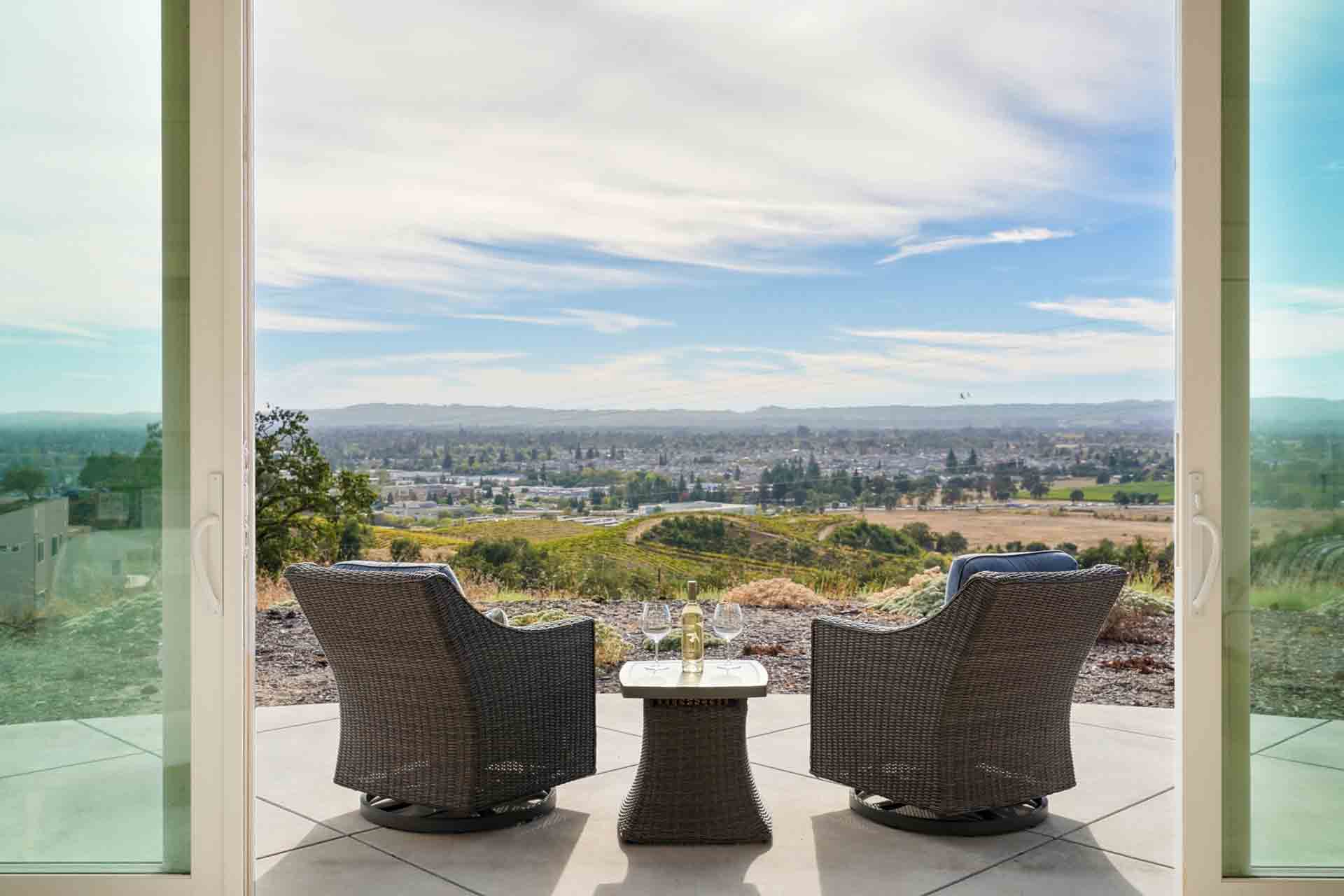 Cottage Retreat offers many outdoor seating areas with spectacular views.