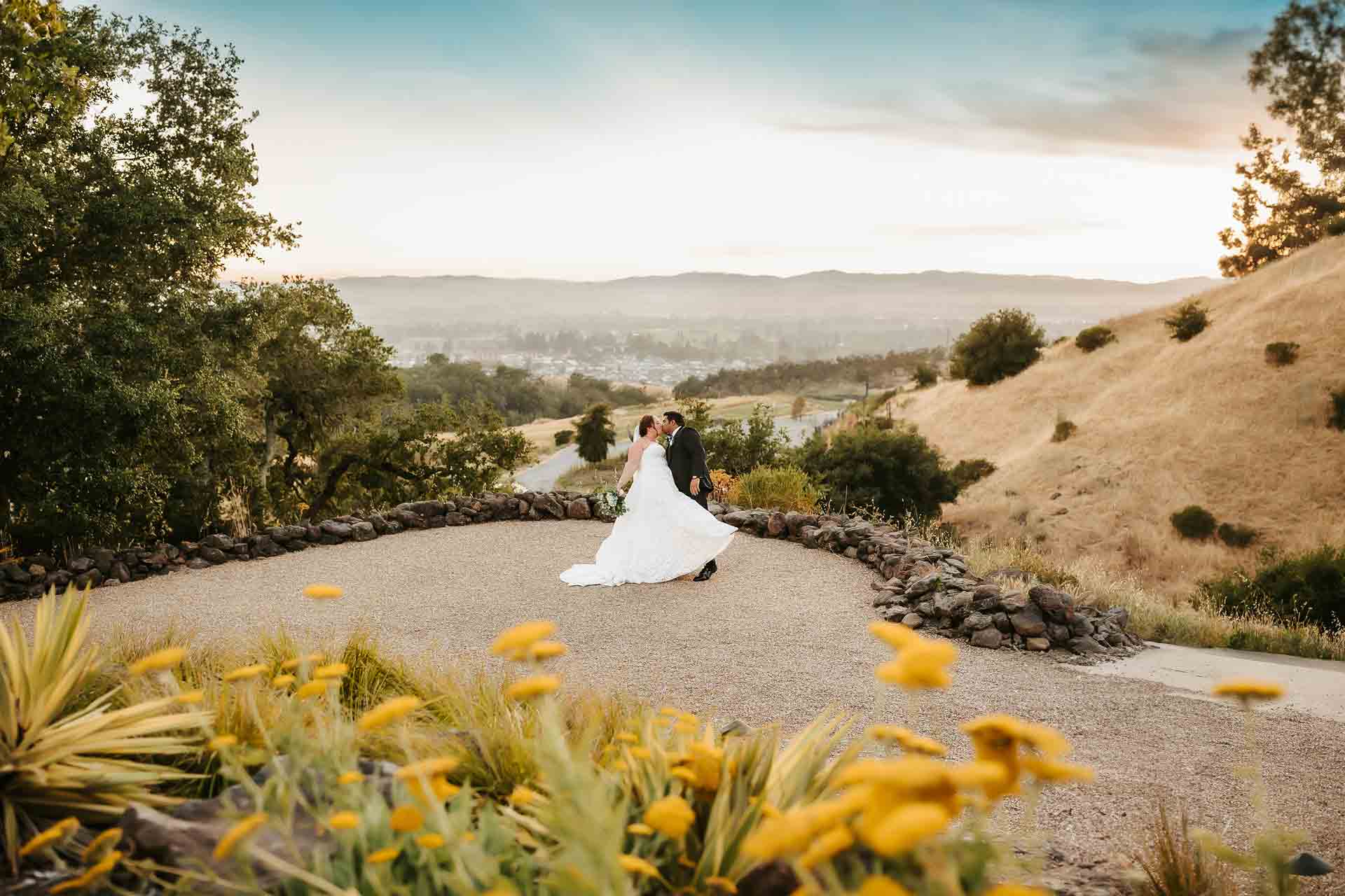 Wine country wedding on the sunset side of Paradise.