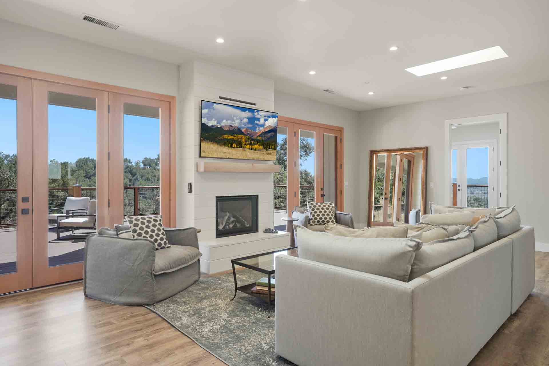 Sunset House outdoor dining area with lounge seating.